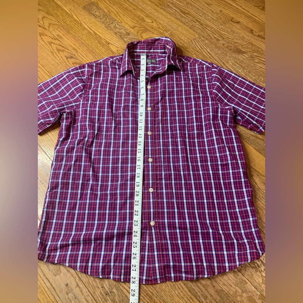 Denver Hayes Men’s Classic Fit Plaid Short Sleeve Button Down Shirt - Medium - Picture 5 of 7